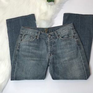 7 For All Mankind Boy Crop Jeans Dark Wash Sz 28